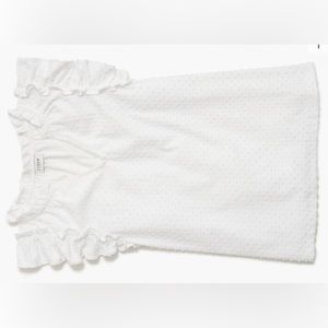 NWT JCrew White Ruffle-sleeve clip-dot top in Sz Sm